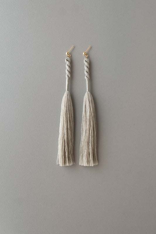 Tassel earrings | silver gray