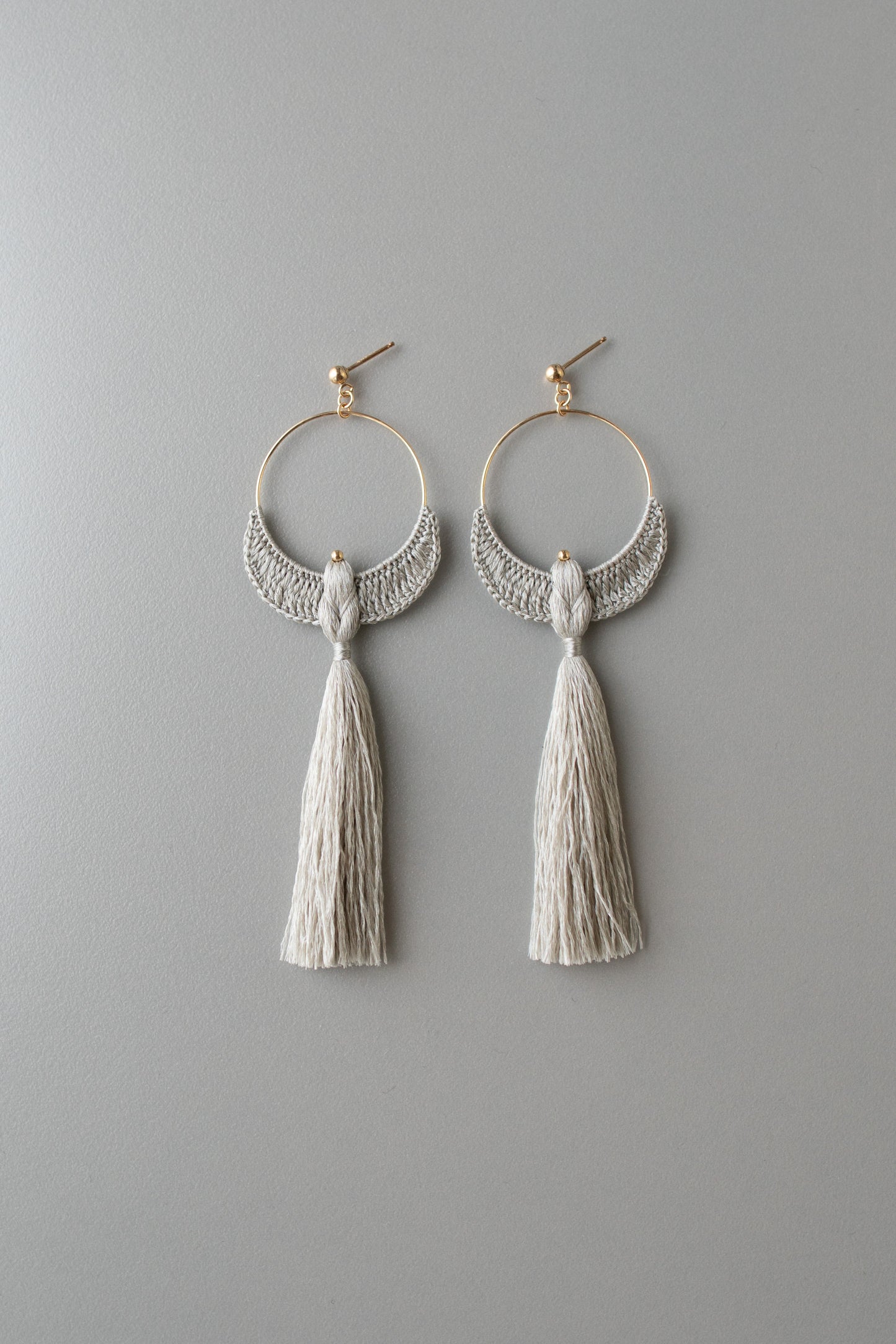 Bird earrings Long | Silver gray