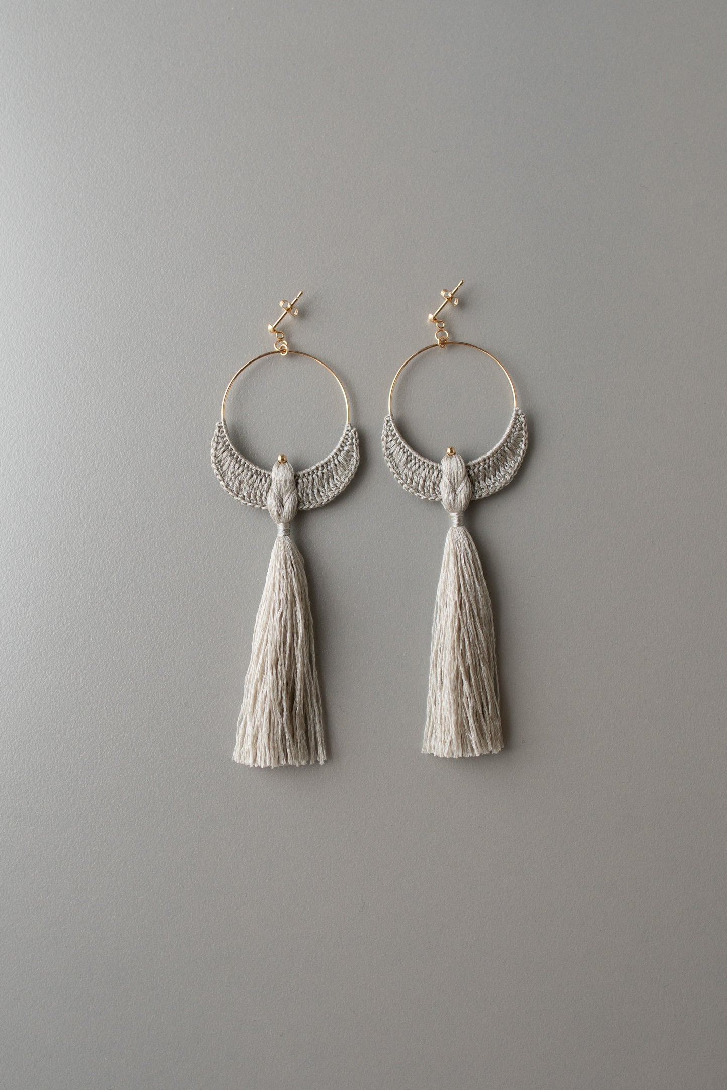 Bird earrings Long | Silver gray