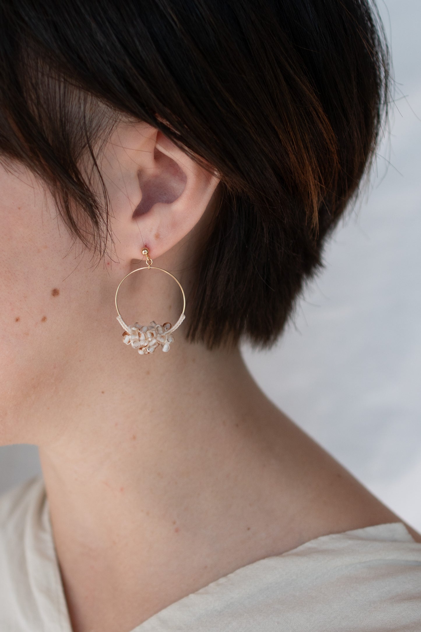 foam earrings | unbleached