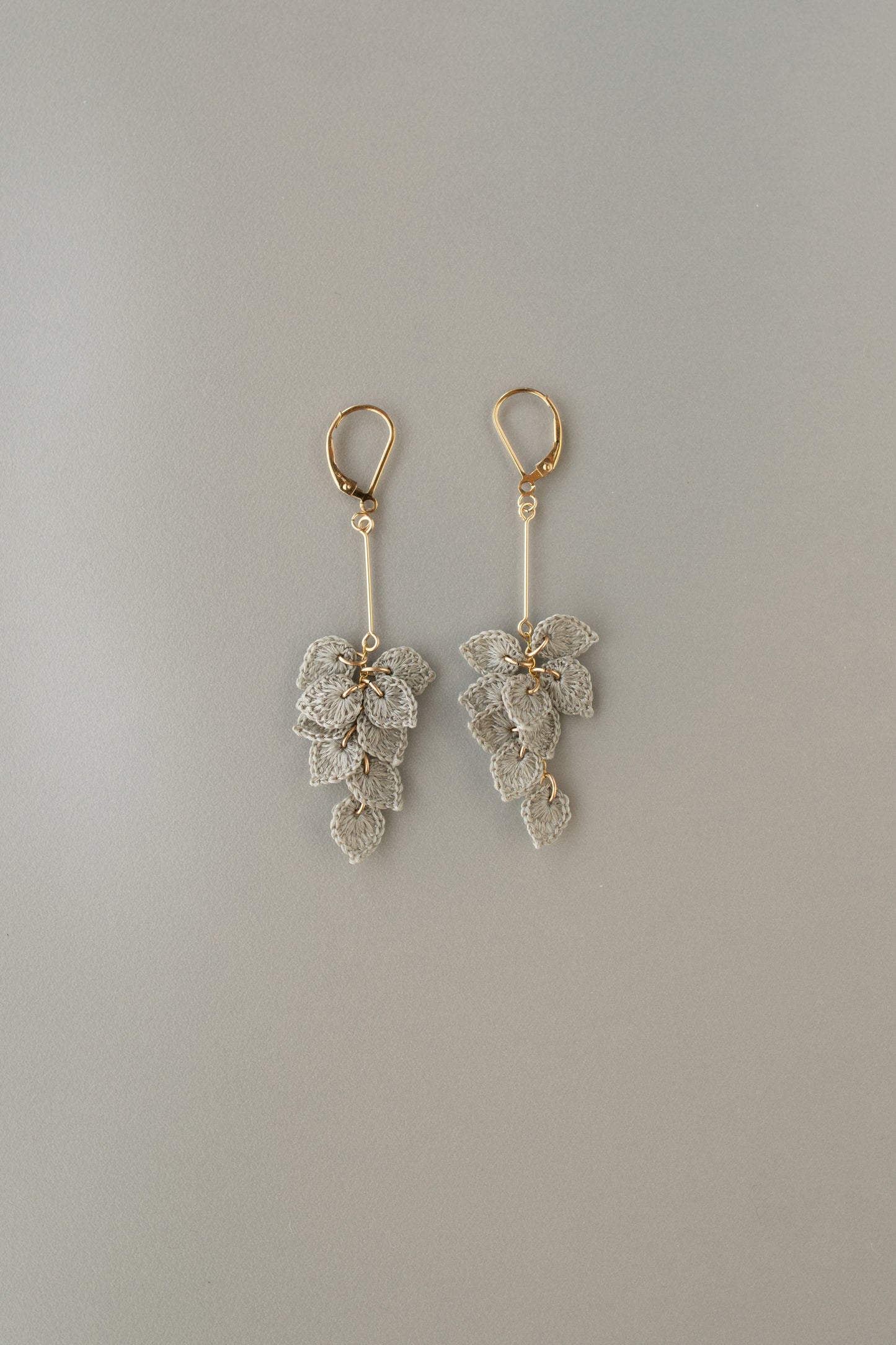 Leaf earrings Long | Silver gray