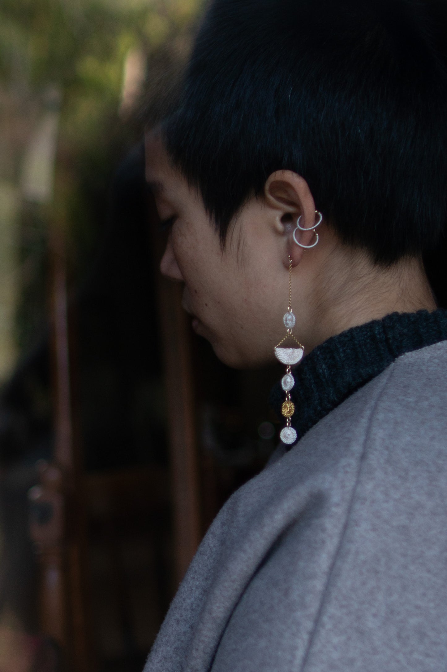 Inclusion crystal earrings | ecru