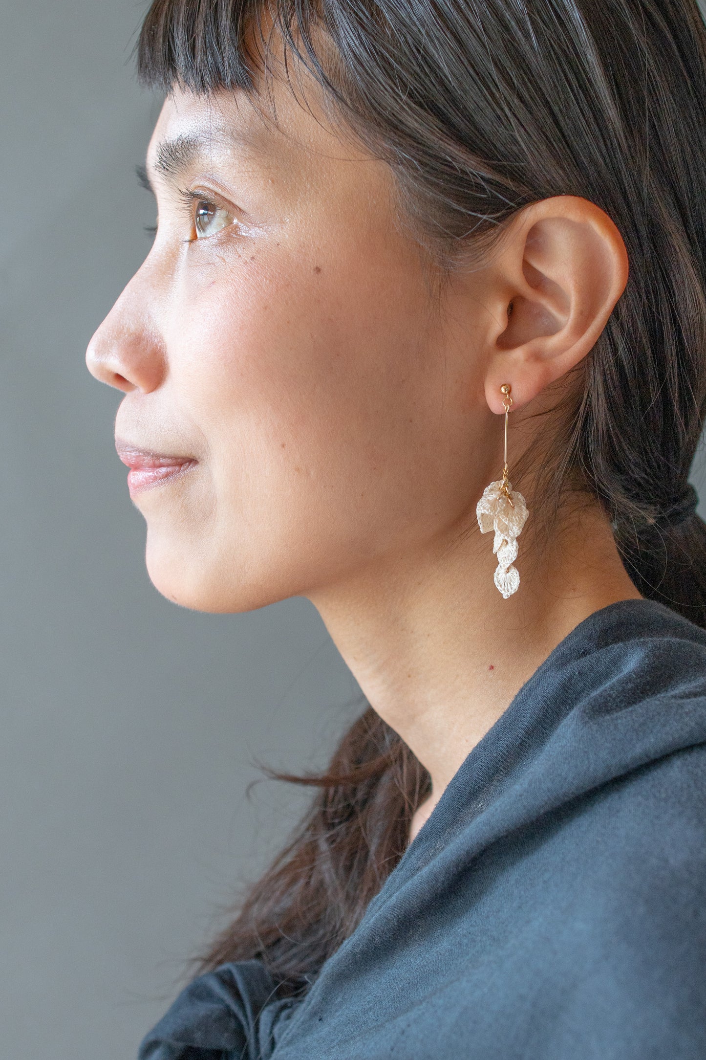 Leaf earrings Long | Unbleached