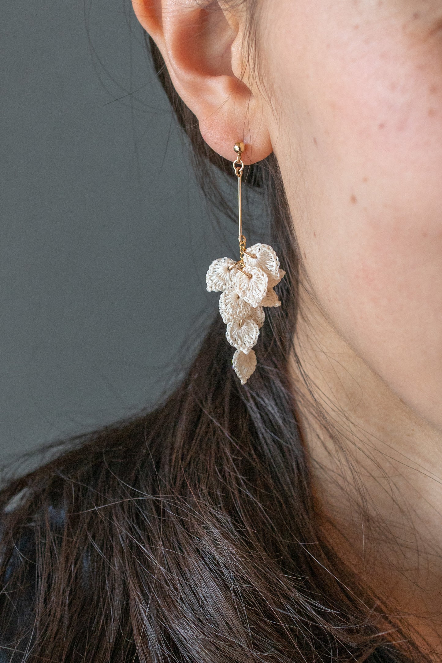 Leaf earrings Long | Unbleached